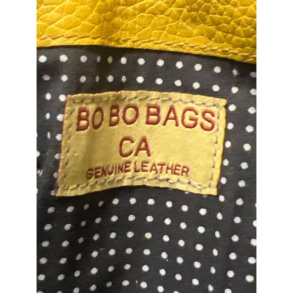 Bo Bo Bags CA Genuine Leather Mustard Yellow Wallet Polka Dot Lining Snap Cards - Picture 5 of 5